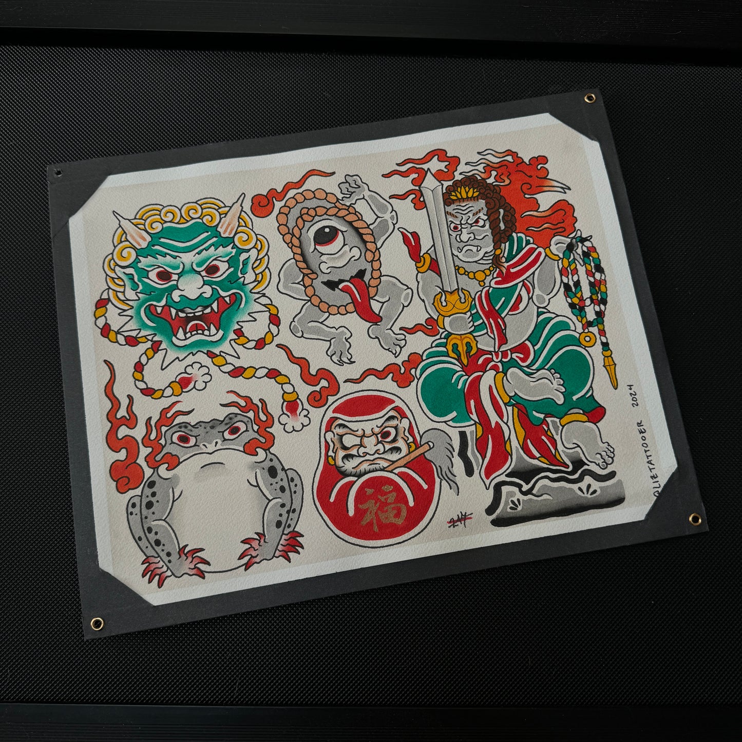 Fudo Myo-o Tattoo Flash Sheet - Print