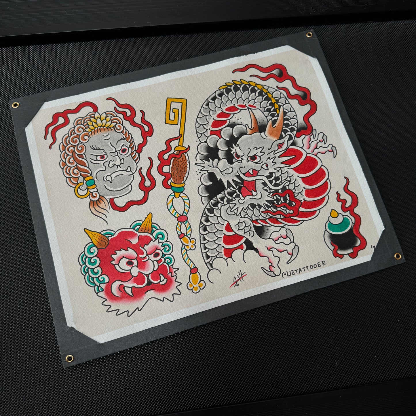 Dragon Tattoo Flash Sheet - Print