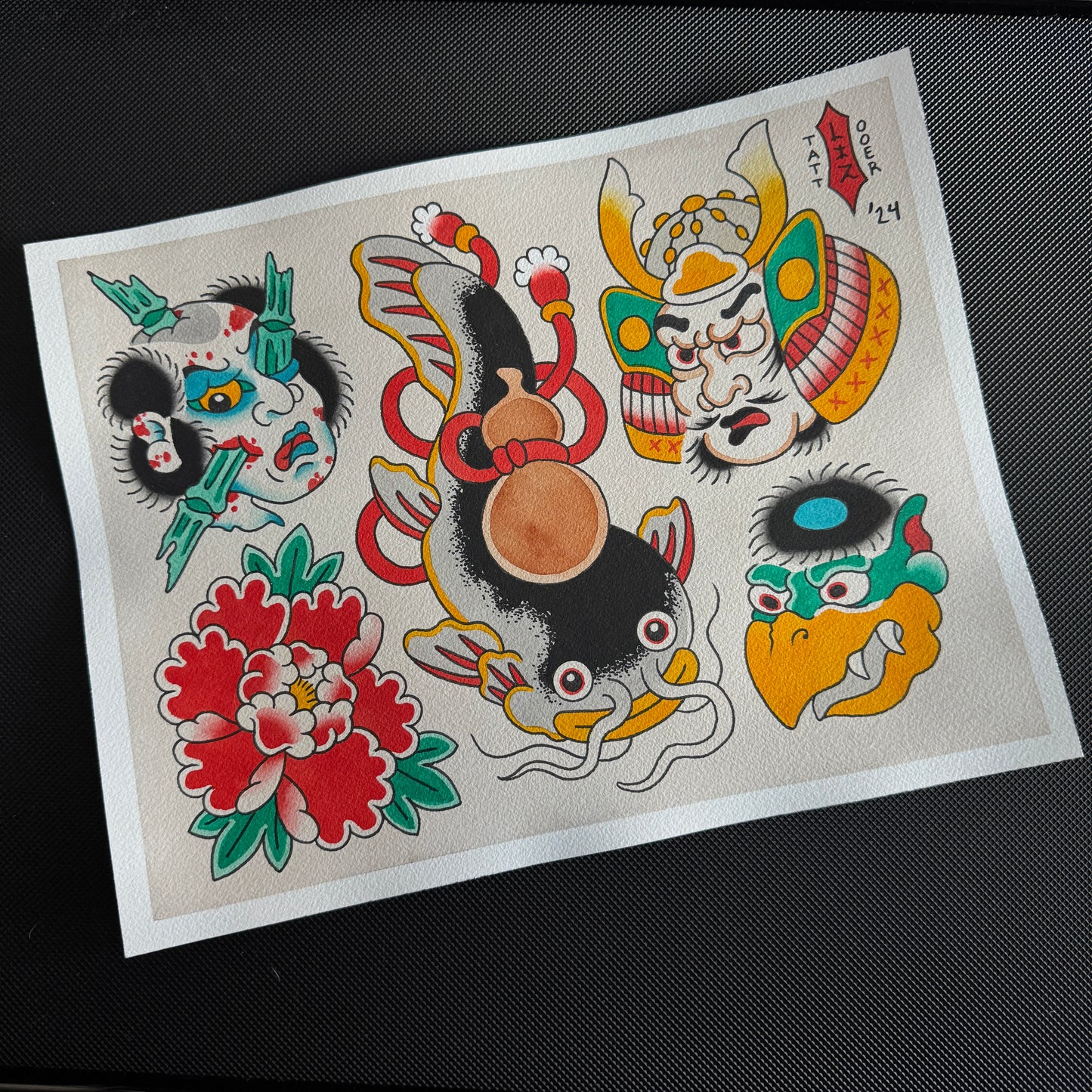 Namazu Tattoo Flash Sheet - Print
