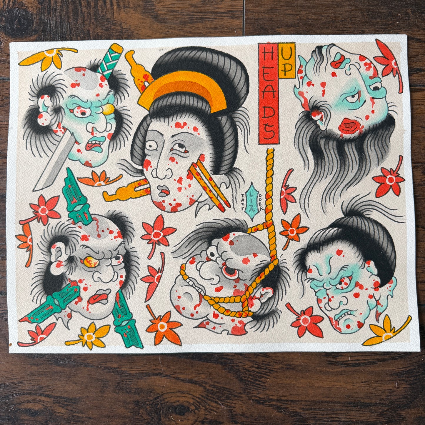PRINT - "Heads Up" Namakubi Flash Sheet